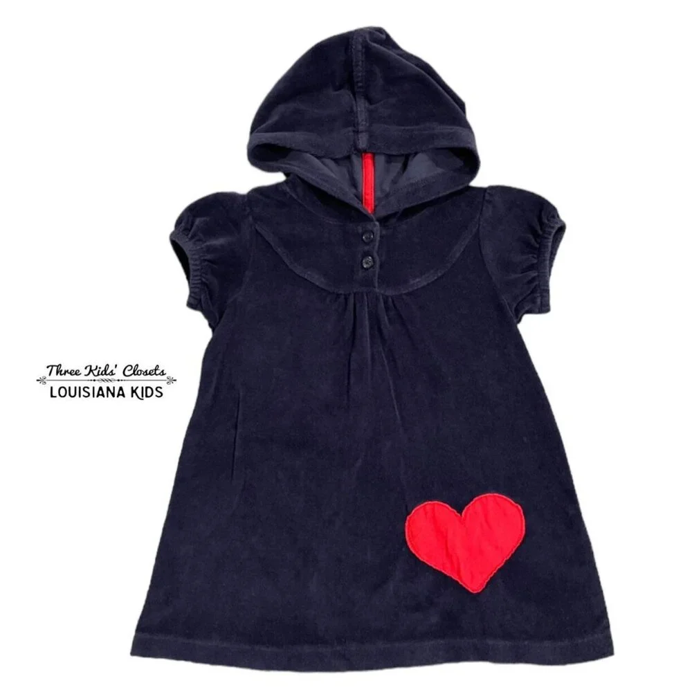 Hanna Andersson Sz 80 (18-24m) Heart Appliqué Swim Cover-Up